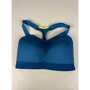 Brooks Dare Scoopneck Run Bra Blue Neon Yellow High Impact Sports Bra 32DD
